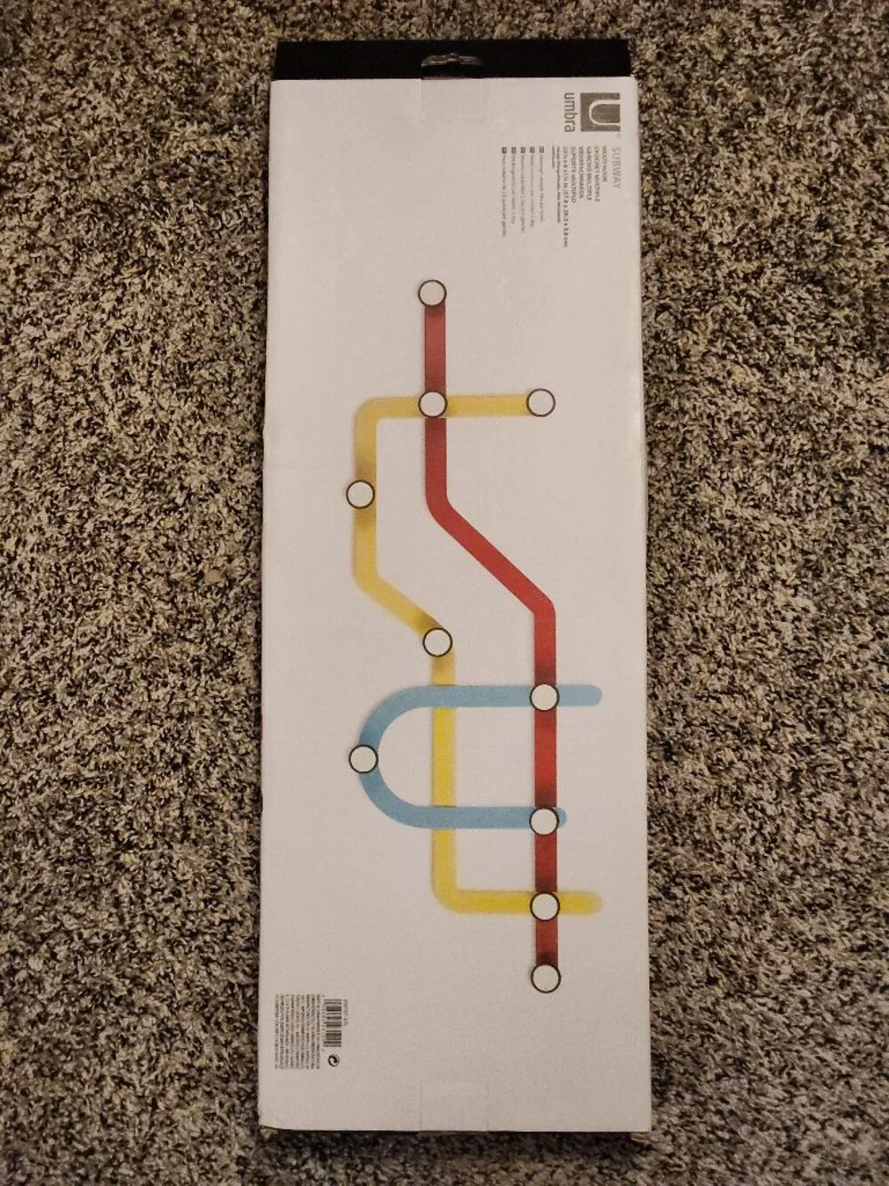 NIB Umbra Subway Wall Mount Coat Hanger / Alan Wisniewski Design / 10 Hooks
